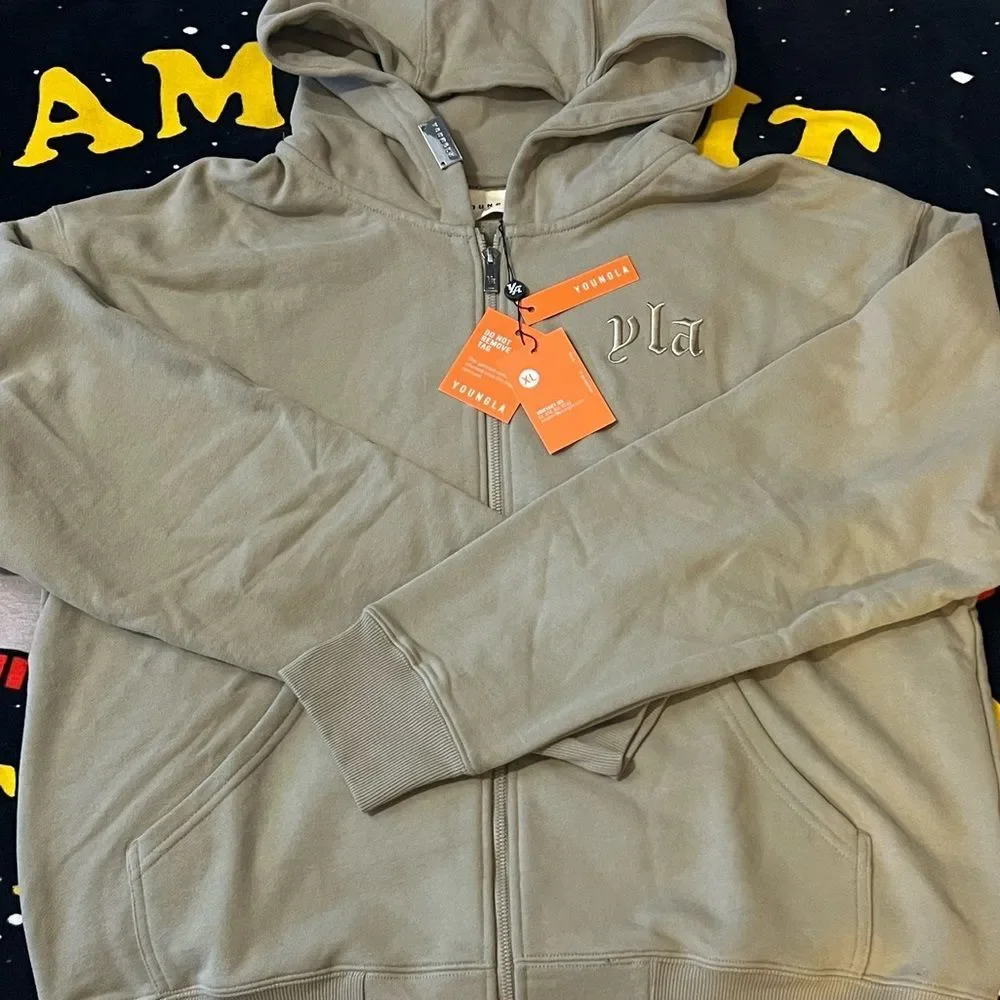 5066 YoungLA Men's Zip Up Sweater